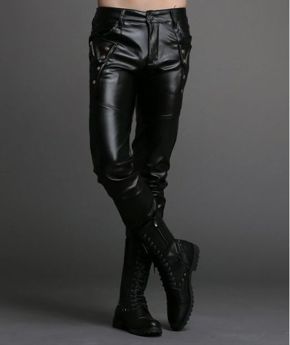 Pantalon cuir homme serré pour adolescent PU automne - Ref 1484443