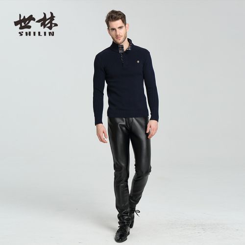 Pantalon cuir homme droit PU pour automne - Ref 1484479