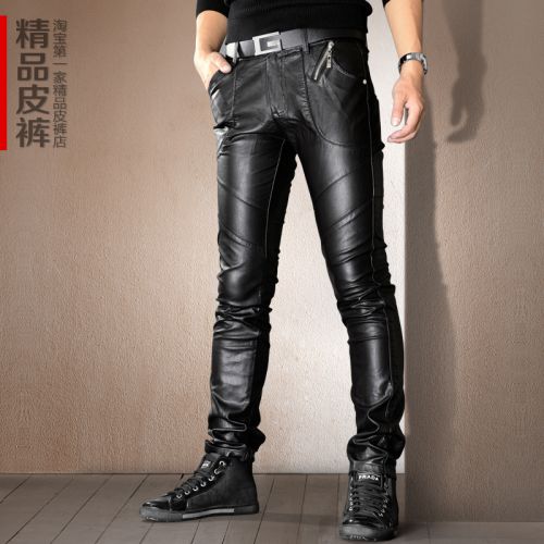 Pantalon cuir homme serré pour jeunesse hiver - Ref 1484547