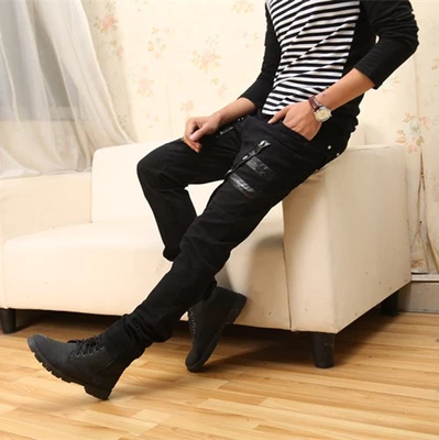 Pantalon cuir homme serré pour adolescent automne - Ref 1484568