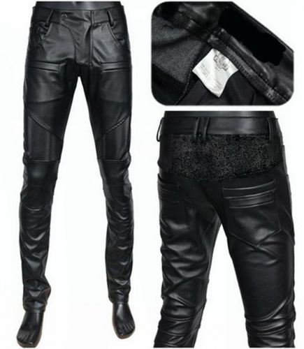 Pantalon cuir homme pantalons fuselés pour jeunesse PU automne - Ref 1484642