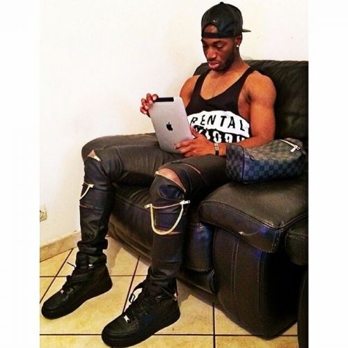 Pantalon cuir homme serré pour adolescent hiver - Ref 1484760