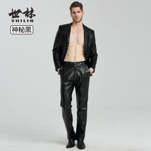 Pantalon cuir homme PU pour automne - Ref 1484778
