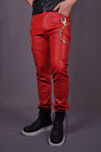 Pantalon cuir homme serré pour jeunesse automne - Ref 1484785