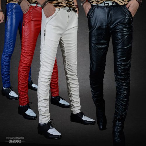 Pantalon cuir homme serré pour adolescent PU hiver - Ref 1484815