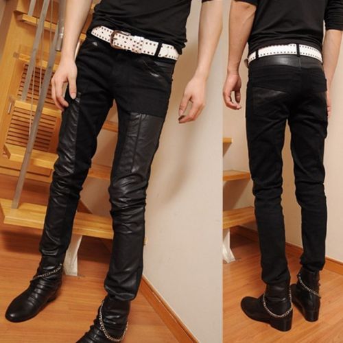 Pantalon cuir homme serré pour adolescent printemps - Ref 1484901