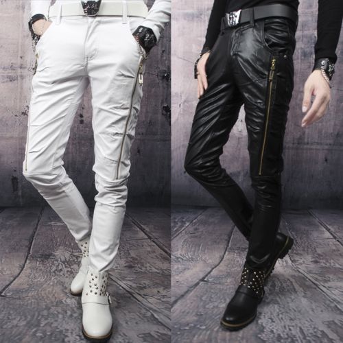 Pantalon cuir homme serré pour adolescent automne - Ref 1484930