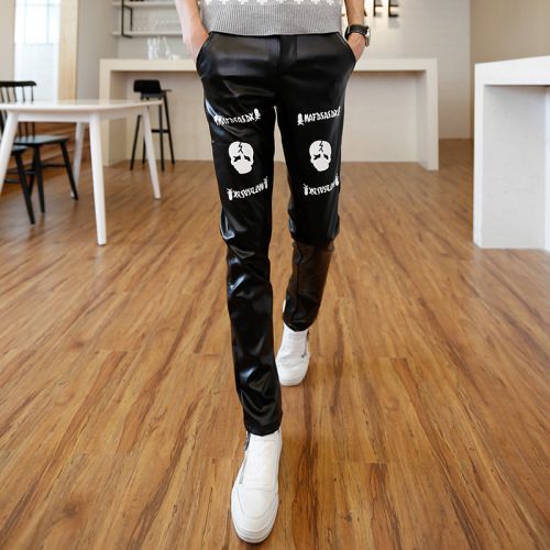 Pantalon cuir homme serré pour jeunesse hiver - Ref 1484945