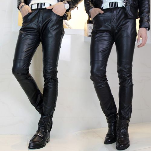 Pantalon cuir homme serré pour jeunesse printemps - Ref 1484988