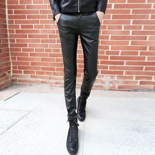 Pantalon cuir homme pantalons fuselés pour adolescent PU printemps - Ref 1485005