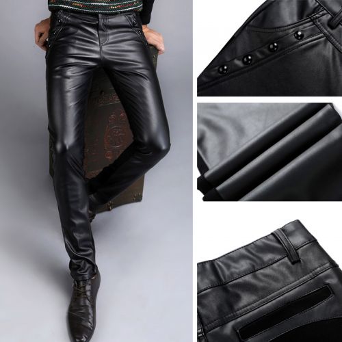 Pantalon cuir homme serré pour adolescent automne - Ref 1485047