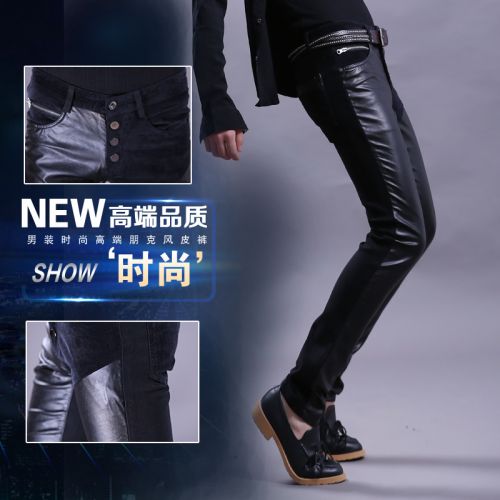 Pantalon cuir homme serré pour jeunesse GIO BEN NO automne - Ref 1485068