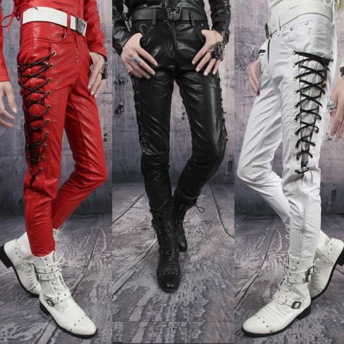 Pantalon cuir homme serré pour adolescent automne - Ref 1485090