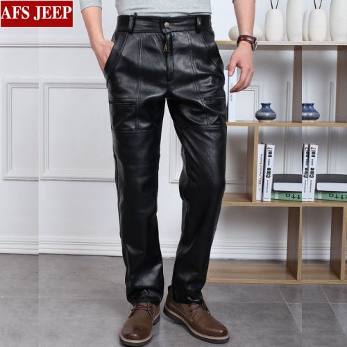 Pantalon cuir homme droit pour jeunesse AFS JEEP Peau de mouton automne - Ref 1485106