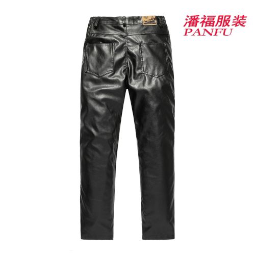 Pantalon cuir homme droit PU pour hiver - Ref 1485249