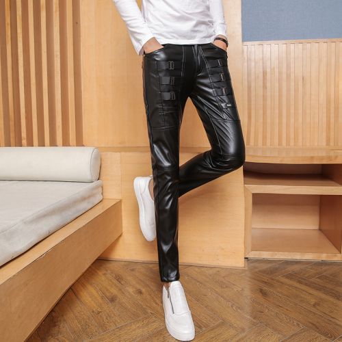 Pantalon cuir homme serré pour adolescent automne - Ref 1485322