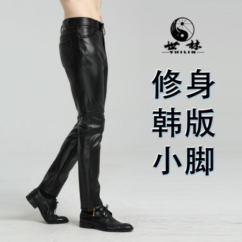 Pantalon cuir homme serré pour adolescent PU automne - Ref 1485345