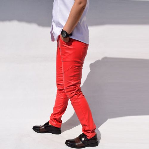 Pantalon cuir homme serré pour jeunesse automne - Ref 1485353