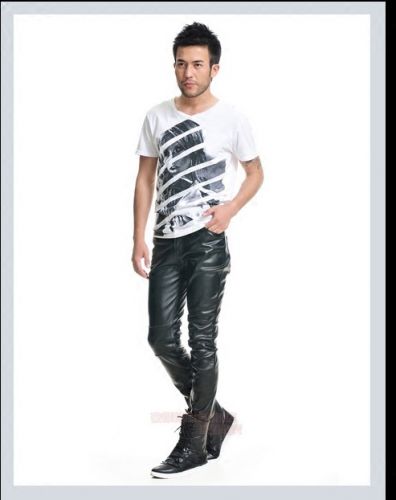 Pantalon cuir homme serré pour adolescent automne - Ref 1485505