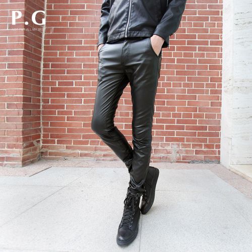 Pantalon cuir homme serré pour jeunesse PU automne - Ref 1485540