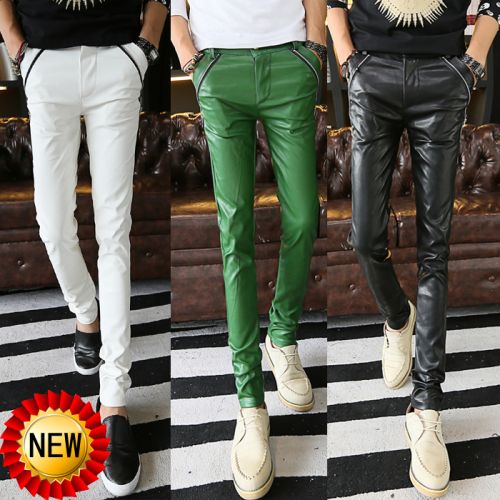 Pantalon cuir homme pantalons fuselés pour adolescent automne - Ref 1485545