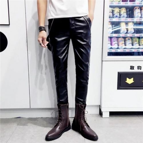 Pantalon cuir homme pantalons fuselés pour adolescent PU automne - Ref 1485575