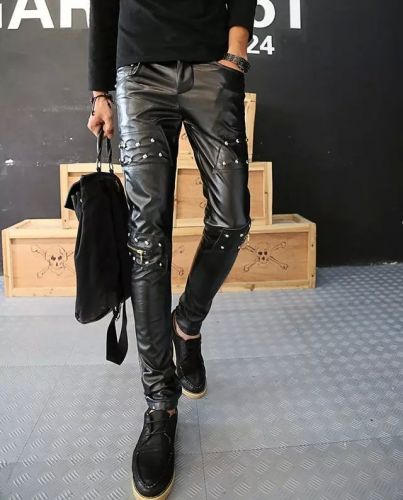 Pantalon cuir homme pantalons fuselés pour adolescent automne - Ref 1485578