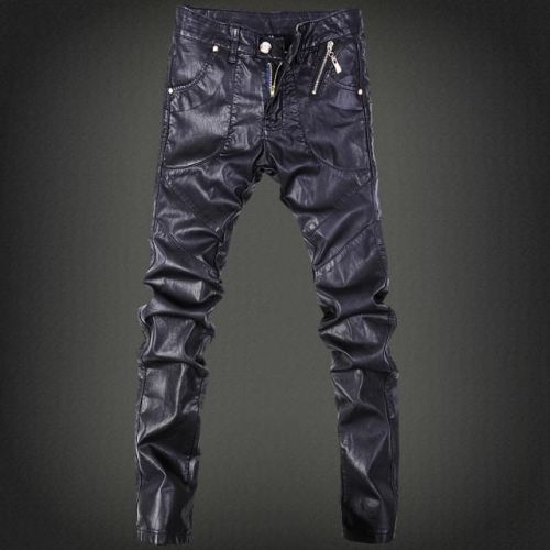 Pantalon cuir homme serré pour jeunesse automne - Ref 1485579