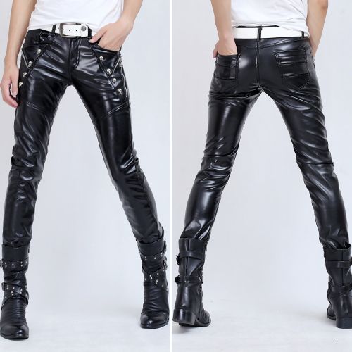 Pantalon cuir homme serré pour adolescent hiver - Ref 1485587