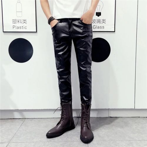 Pantalon cuir homme serré pour adolescent automne - Ref 1485590