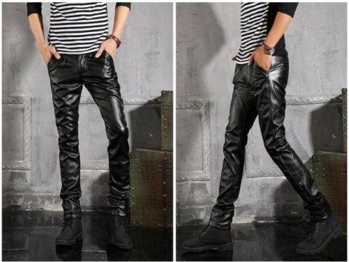 Pantalon cuir homme pantalons fuselés pour adolescent automne - Ref 1485598