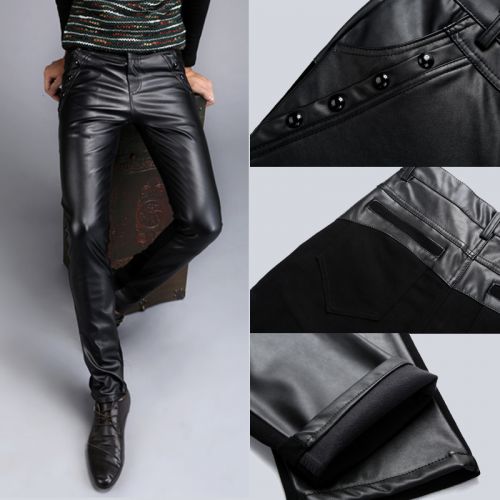 Pantalon cuir homme serré pour adolescent hiver - Ref 1485681