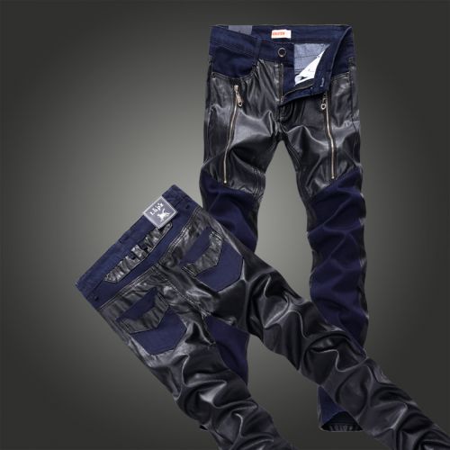 Pantalon cuir homme serré pour jeunesse hiver - Ref 1485769