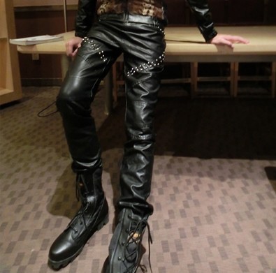 Pantalon cuir homme pantalons fuselés pour jeunesse automne - Ref 1485776