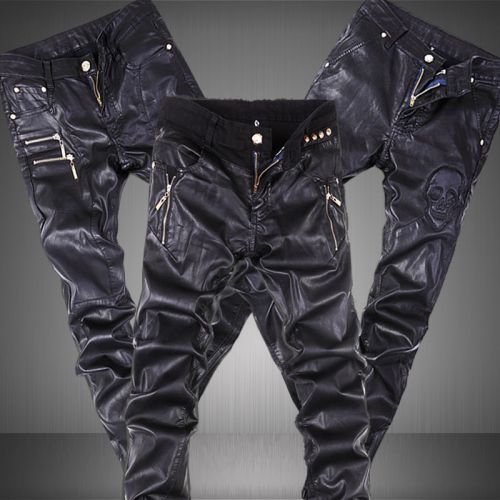 Pantalon cuir homme serré pour jeunesse automne - Ref 1485800