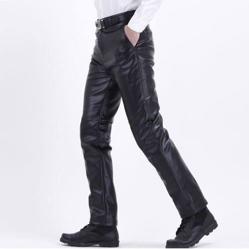 Pantalon cuir homme droit PU pour hiver - Ref 1485822