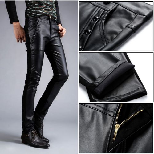 Pantalon cuir homme serré pour adolescent automne - Ref 1485831