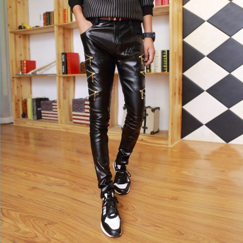 Pantalon cuir homme droit pour adolescent PU automne - Ref 1485876