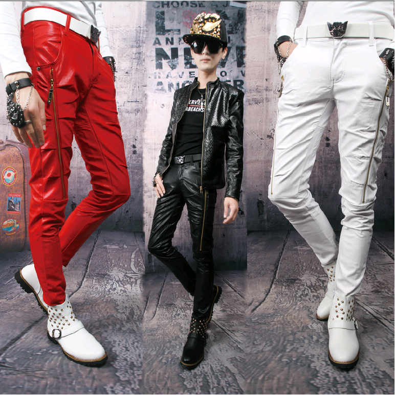 Pantalon cuir homme serré pour adolescent automne - Ref 1485966