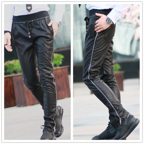 Pantalon cuir homme serré pour jeunesse automne - Ref 1486083