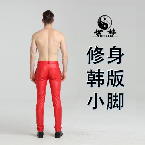 Pantalon cuir homme serré pour adolescent PU automne - Ref 1486113