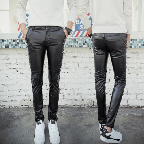 Pantalon cuir homme serré pour adolescent hiver - Ref 1486173