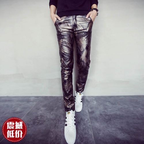 Pantalon cuir homme serré pour jeunesse automne - Ref 1486195