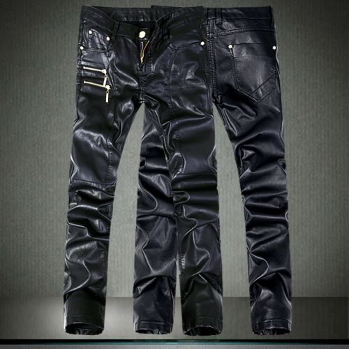 Pantalon cuir homme serré pour jeunesse automne - Ref 1486238
