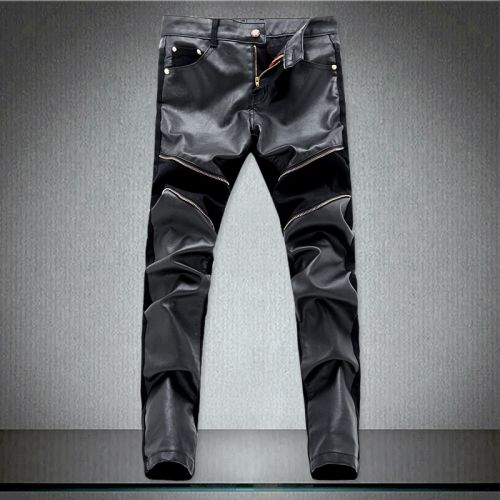Pantalon cuir homme serré pour jeunesse automne - Ref 1486255