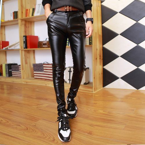 Pantalon cuir homme droit pour adolescent PU automne - Ref 1486272