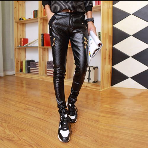 Pantalon cuir homme droit pour adolescent PU automne - Ref 1486273