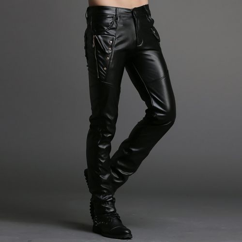 Pantalon cuir homme serré pour adolescent hiver - Ref 1486310