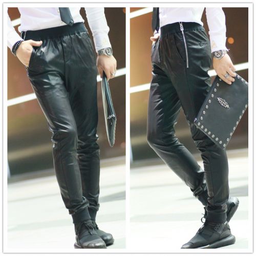 Pantalon cuir homme serré pour jeunesse printemps - Ref 1486325