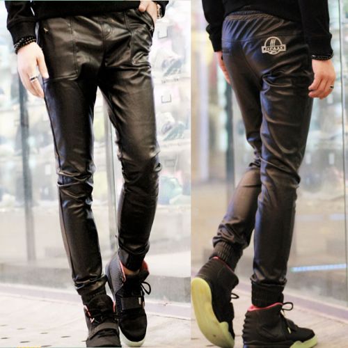 Pantalon cuir homme serré pour jeunesse automne - Ref 1486327